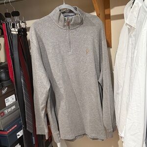 Gray Polo Half-Zip Pullover